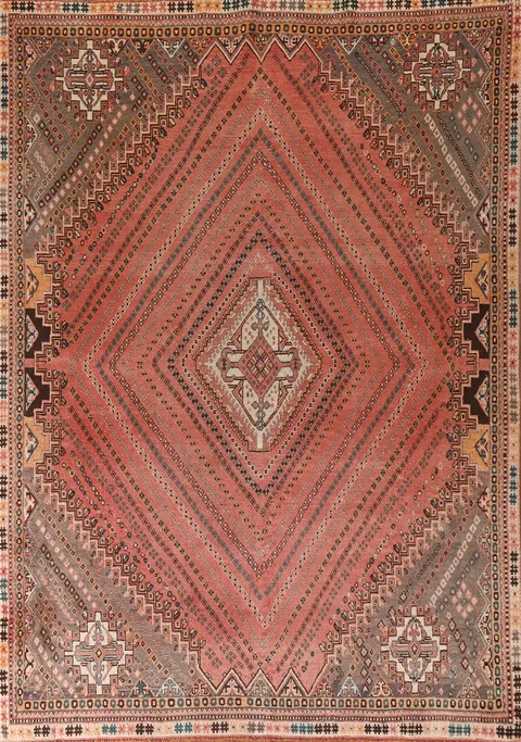 Vintage Wool Kashkoli Persian Area Rug 6x9