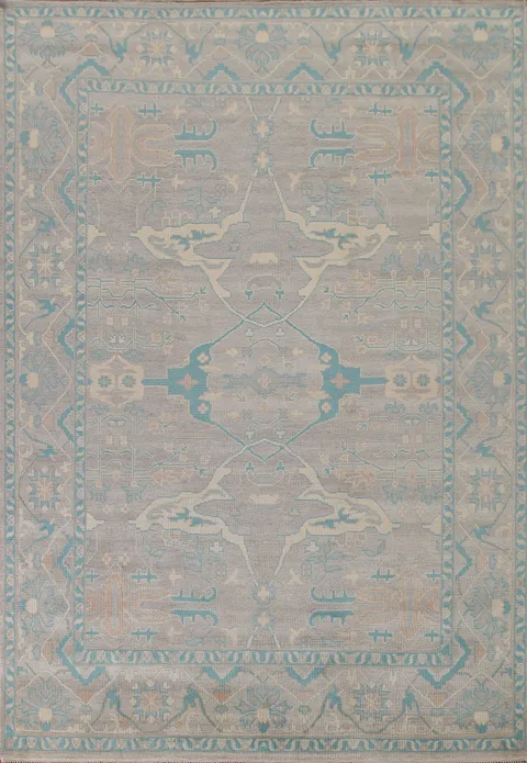 Handmade Gray Oushak Indian Area Rug 9x12