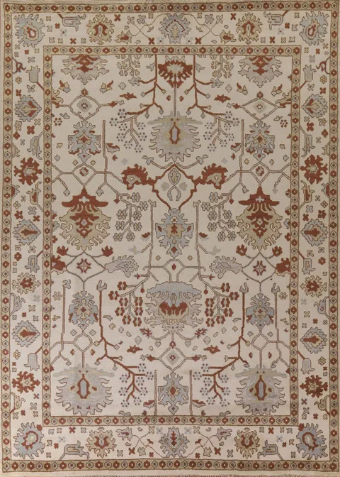 All-Over Floral Oushak Oriental Area Rug 9x12