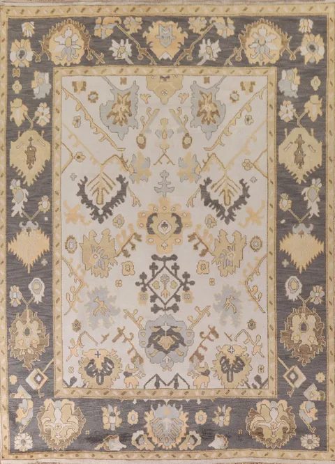 Floral Wool Oushak Indian Area Rug 9x12