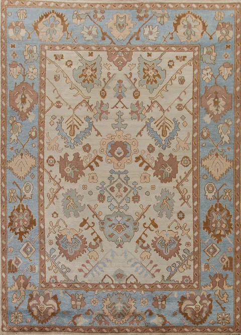 All-Over Floral Oushak Indian Area Rug 9x12