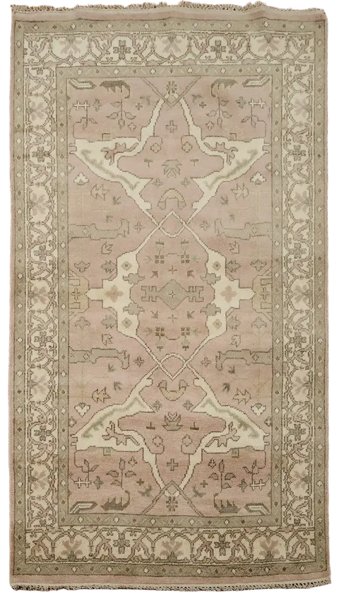 Light Pink Oushak Indian Area Rug 5x8