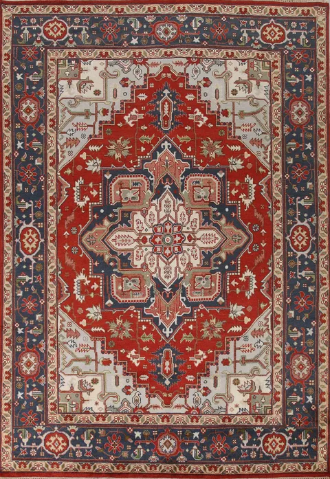 Geometric Wool Heriz Serapi Oriental Area Rug 9x12