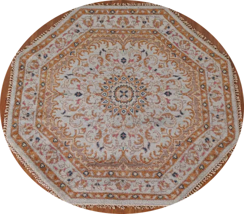 Octagon Heriz Serapi Oriental Rug 6x6