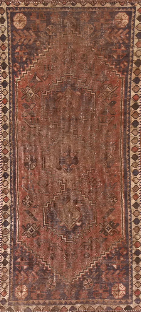 Antique Qashqai Persian Rug 3x6