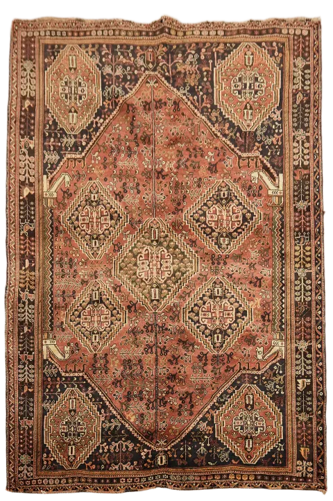 Vintage Wool Shiraz Persian Tribal Rug 5x8