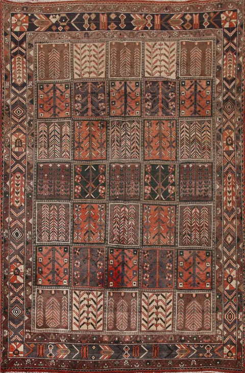 Geometric Bakhtiari Persian Area Rug 7x10