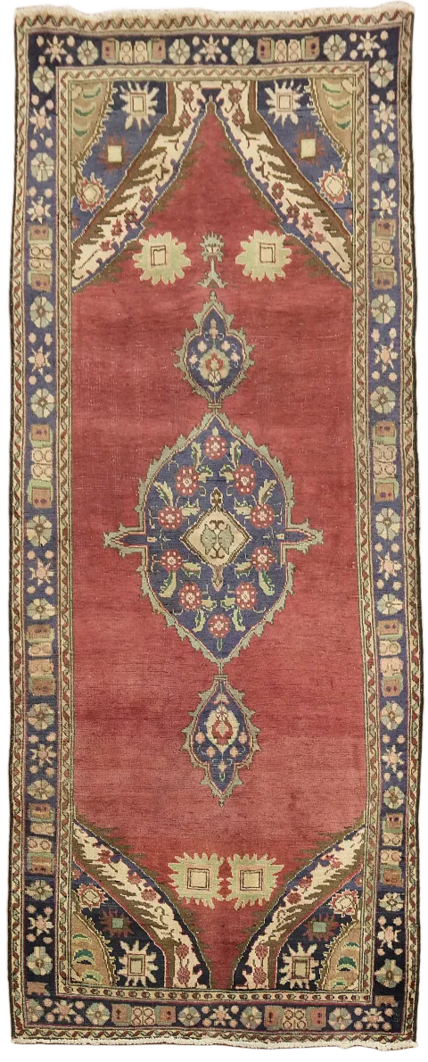Vintage Wool Tabriz Persian Runner Rug 4x10