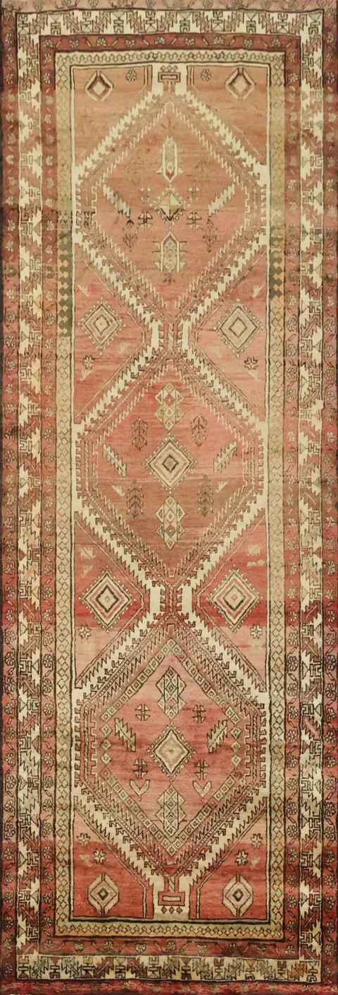 Tribal Wool Ardebil Persian Runner Rug 4x11