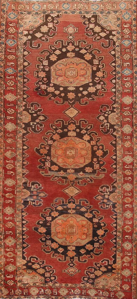 Geometric Heriz Persian Runner Rug 4x11
