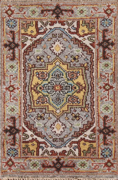 Gray Wool Heriz Serapi Oriental Rug 2x3