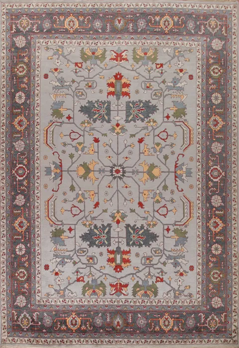 Handmade Gray Oushak Large Oriental Rug 12x15