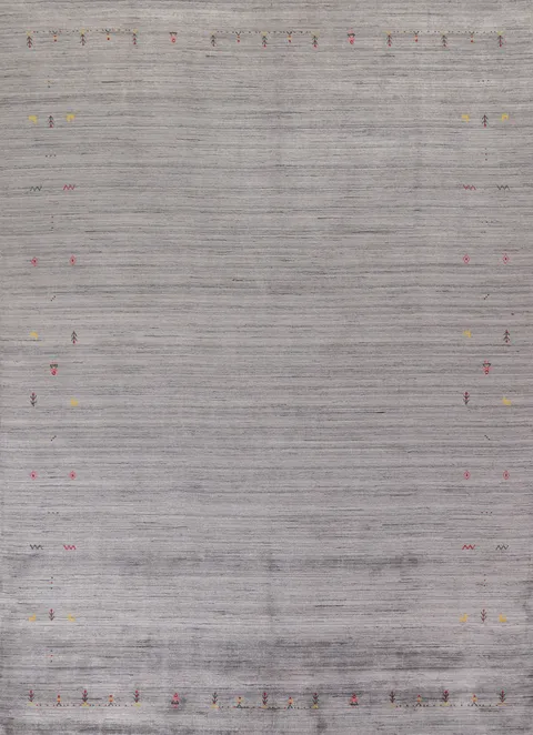 Striped Wool Gabbeh Indian Area Rug 9x12
