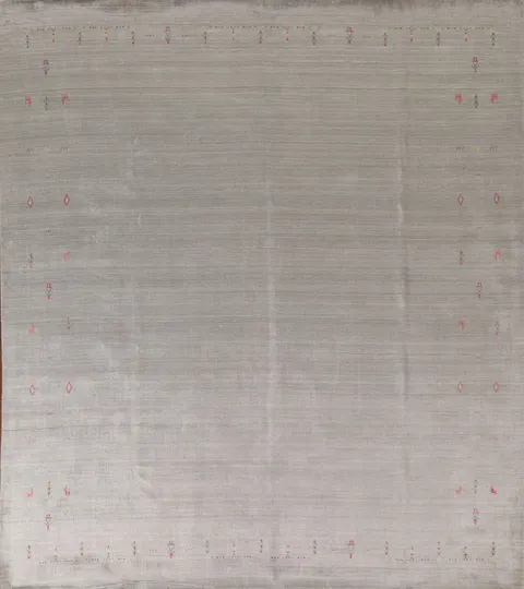 Striped Gabbeh Square Area Rug 10x10