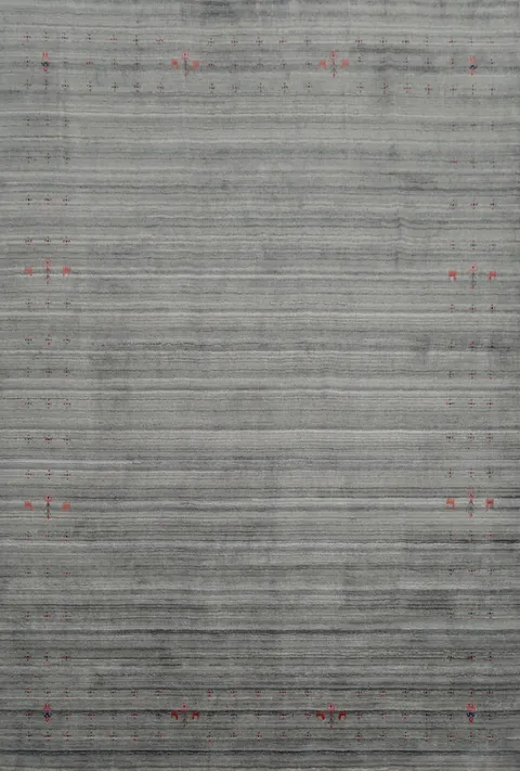 Sophisticated Gray Gabbeh Area Rug 8x10 with Subtle Motif Design