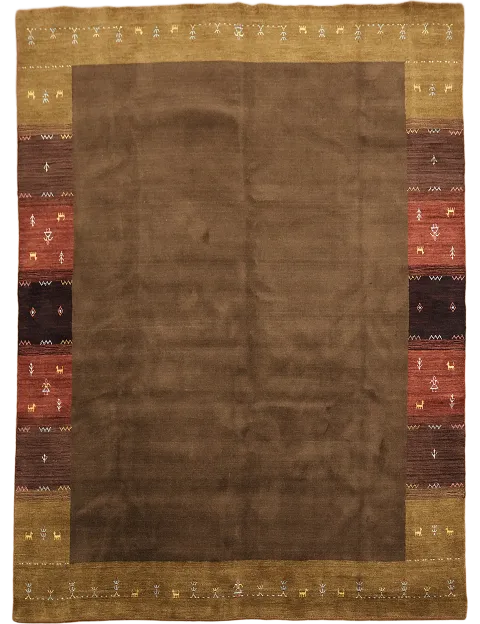 Brown Gabbeh Indian Area Rug 8x10