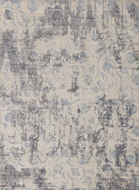 Ivory Abstract Living Room Rug 8x10
