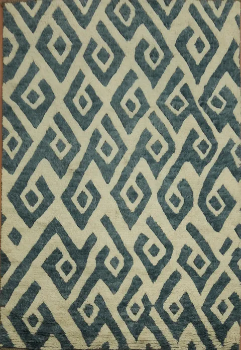 Navy Blue Moroccan Oriental Area Rug 6x8