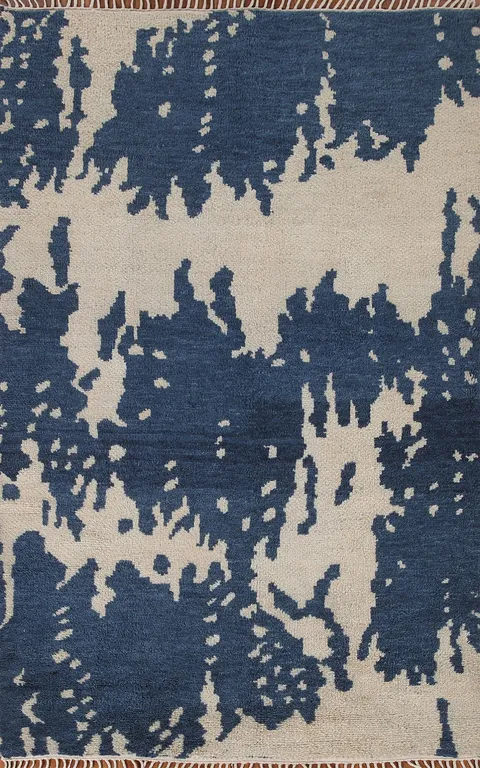 Abstract Moroccan Indian Area Rug 5x8