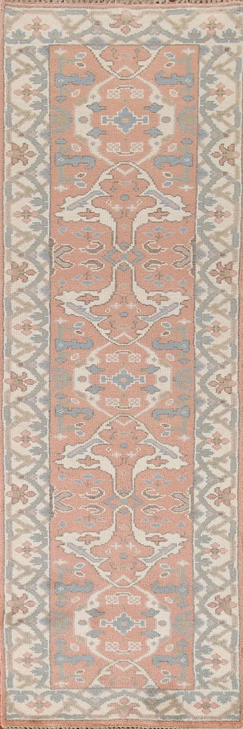 Handmade Oushak Indian Runner Rug 3x10