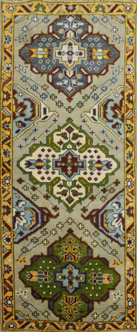 Geometric Kazak Indian Rug 3x6