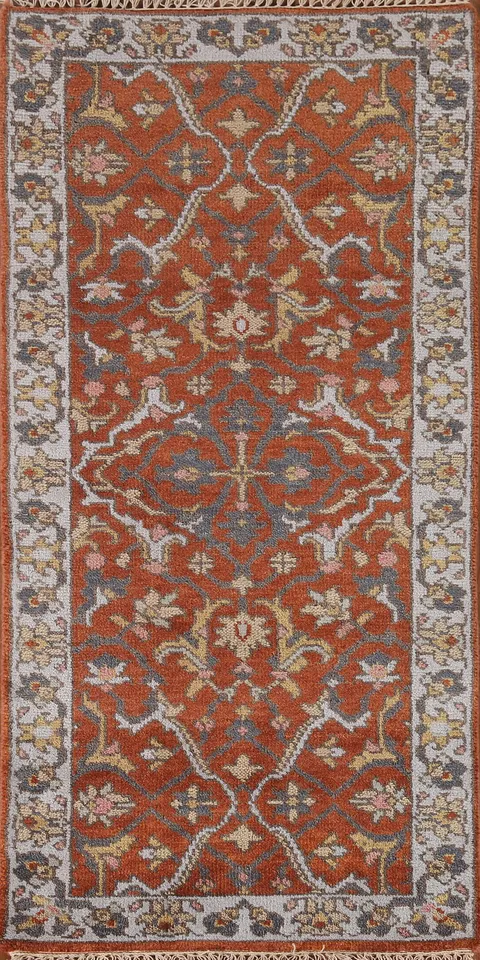 Orange Heriz Serapi Indian Rug 3x6