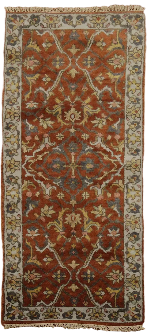 Orange Heriz Serapi Indian Rug 3x6