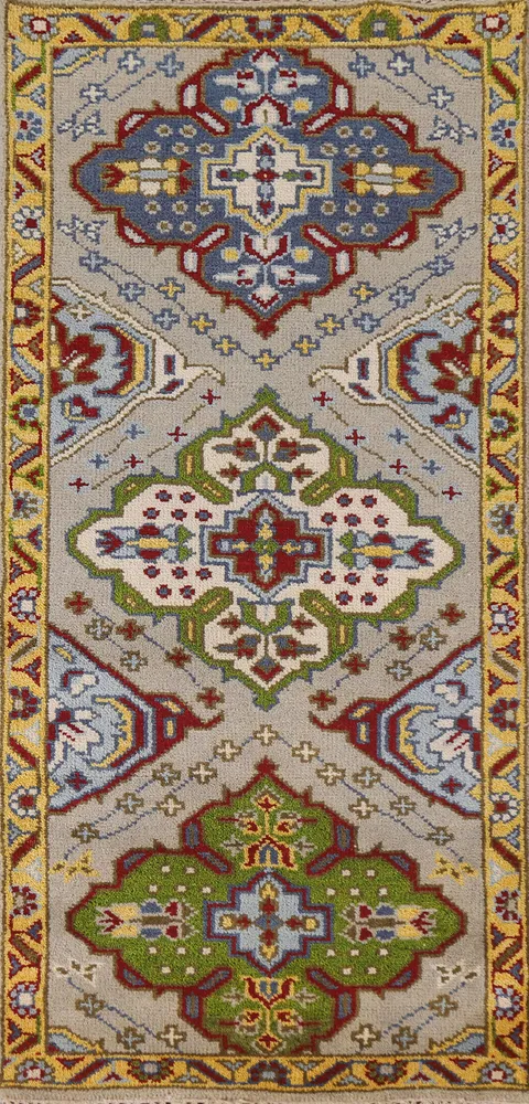 Geometric Kazak Indian Accent Rug 3x6