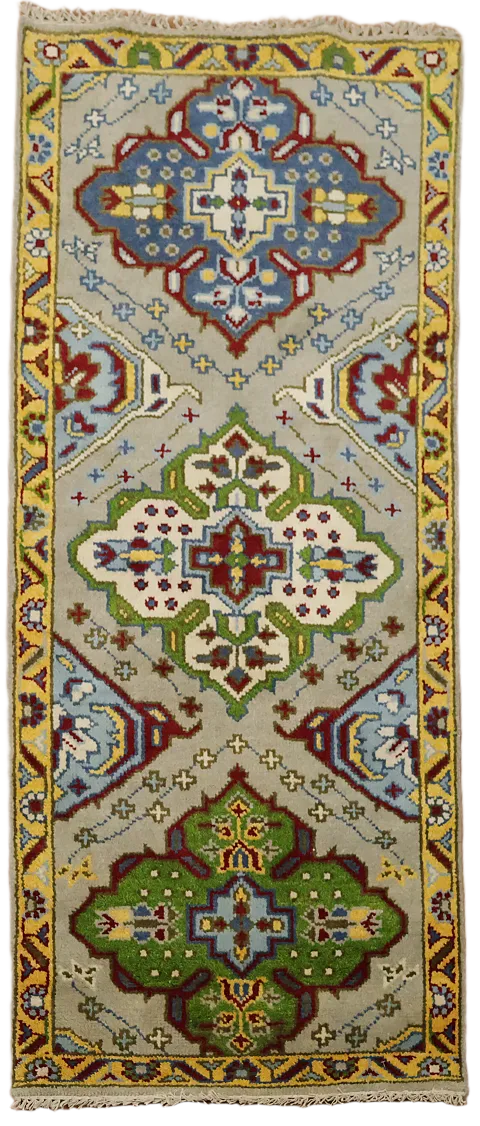 Geometric Kazak Indian Accent Rug 3x6