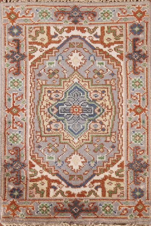 Geometric Gray Heriz Serapi Oriental Rug 2x3