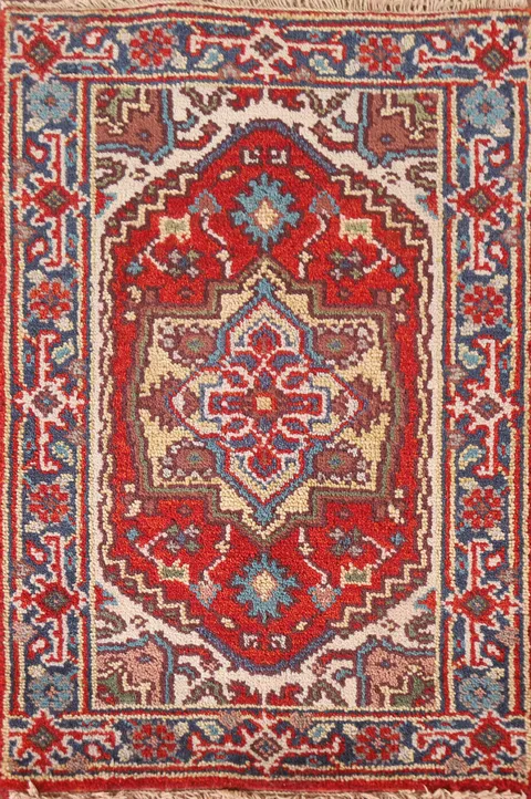 Handmade Red Heriz Serapi Indian Foyer Rug 2x3