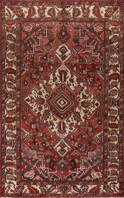 Geometric Bakhtiari Persian Area Rug 7x11