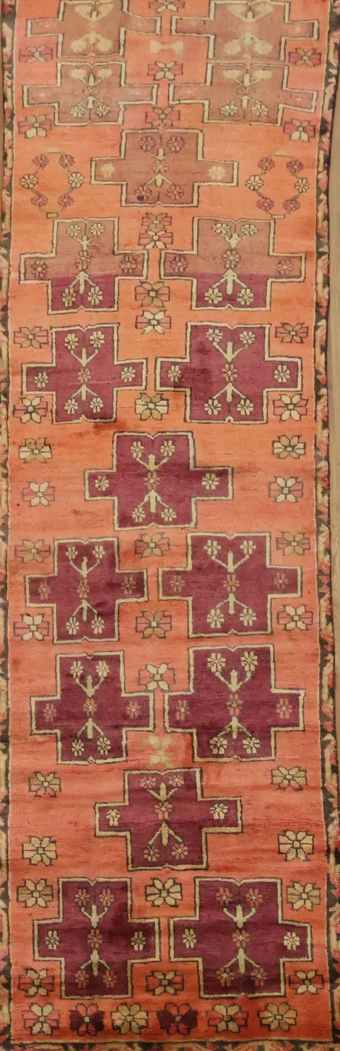 Vintage Wool Meshkin Persian Runner Rug 3x10