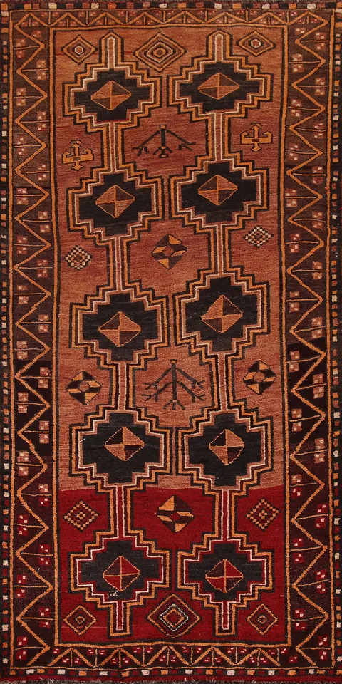 Handmade Wool Lori Persian Runner Rug 4x9