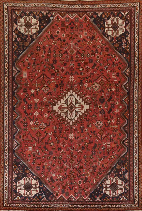 Tribal Geometric Shiraz Persian Area Rug 7x10