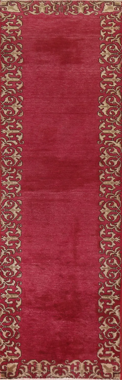 Bordered Fuchsian Tabriz Persian Runner Rug 2x10