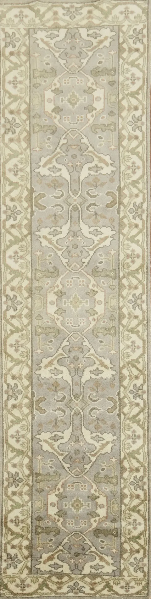 Handmade Oushak Indian Runner Rug 3x10