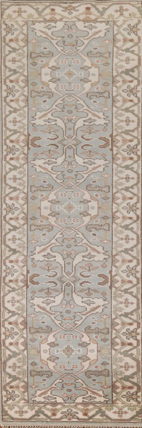 Handmade Oushak Indian Runner Rug 3x10