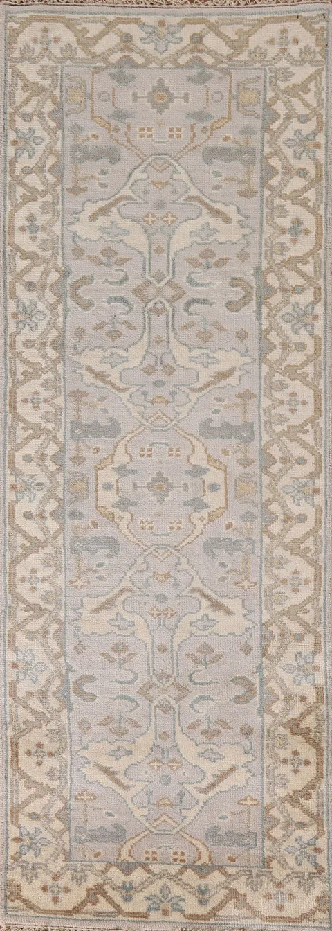 Handmade Oushak Oriental Runner Rug 3x8