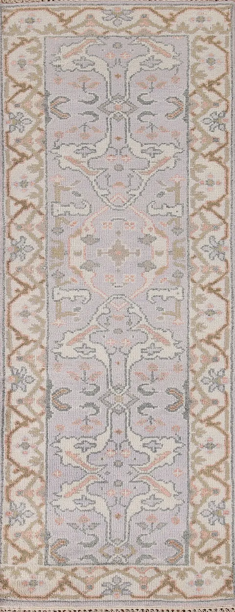 Handmade Oushak Indian Runner Rug 3x8