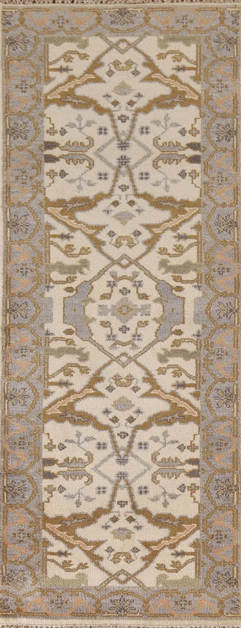 Handmade Oushak Oriental Runner Rug 3x8