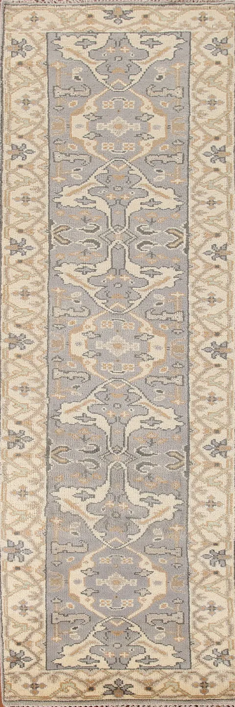 Handmade Oushak Indian Runner Rug 3x10