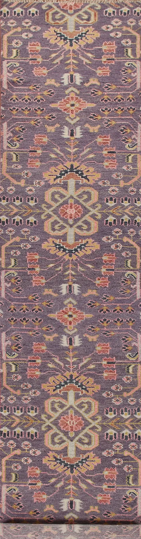 All-Over Purple Kazak Indian Runner Rug 3x16