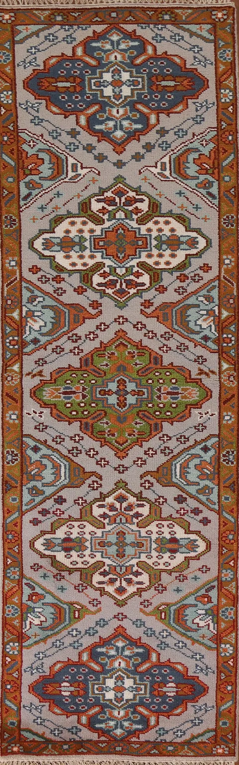 Geometric Kazak Indian Runner Rug 3x10