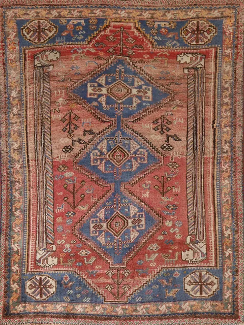 Vegetable Dye Shiraz Persian Rug 4x6