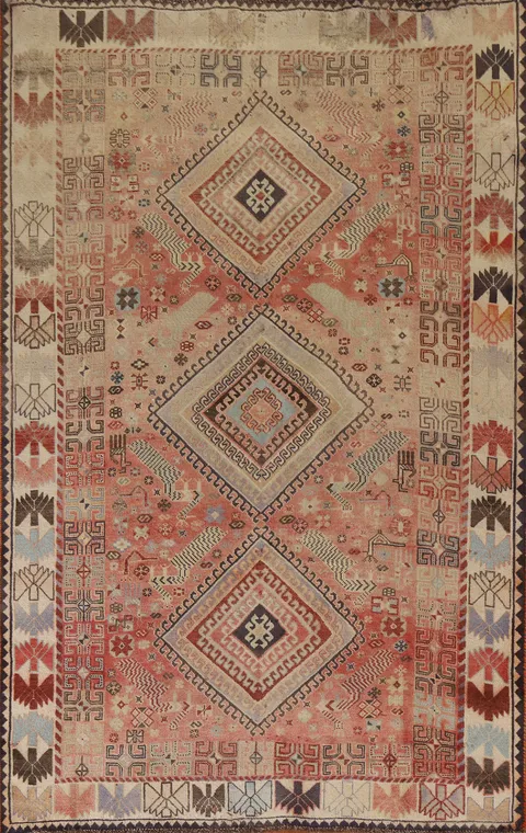 Tribal Geometric Shiraz Persian Area Rug 5x8