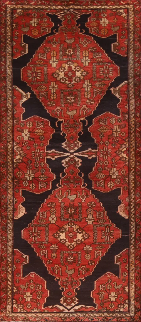 Handmade Ardebil Persian Runner Rug 4x11