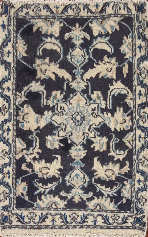 Navy Blue Nain Persian Rug 2x3