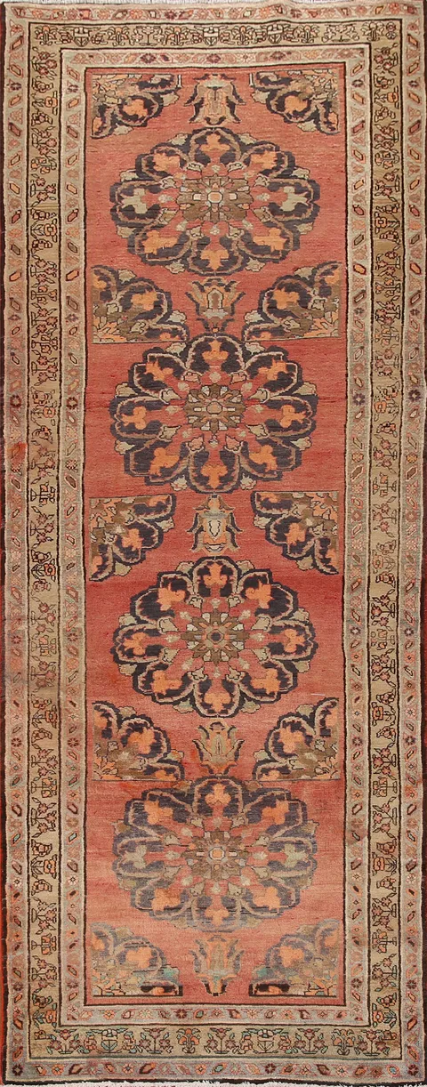 Vintage Wool Tabriz Persian Runner Rug 4x11