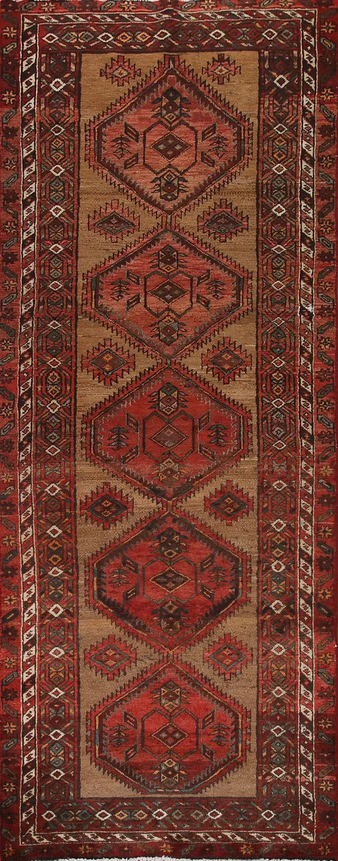 Handmade Ardebil Persian Runner Rug 4x11